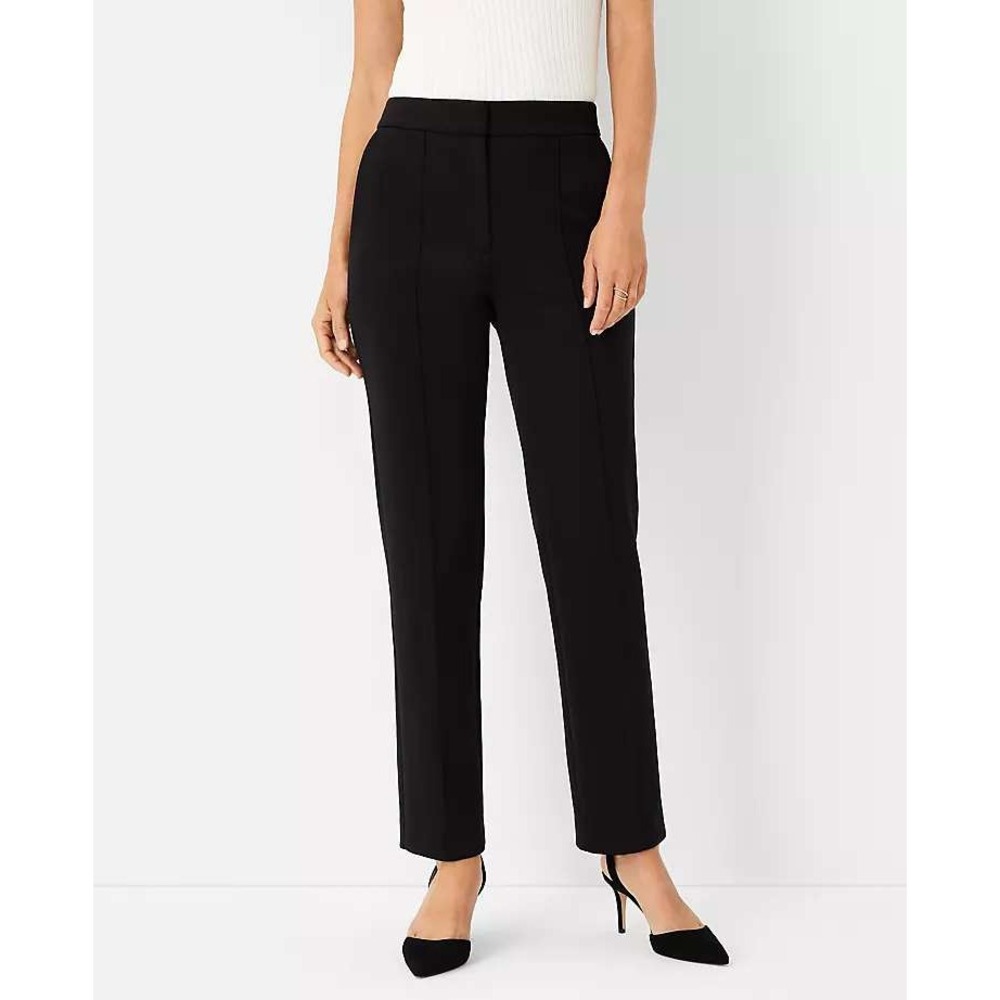 Ann Taylor The Straight‎ High Rise Black Seam Detail Dress Pants Trousers 6 NEW
